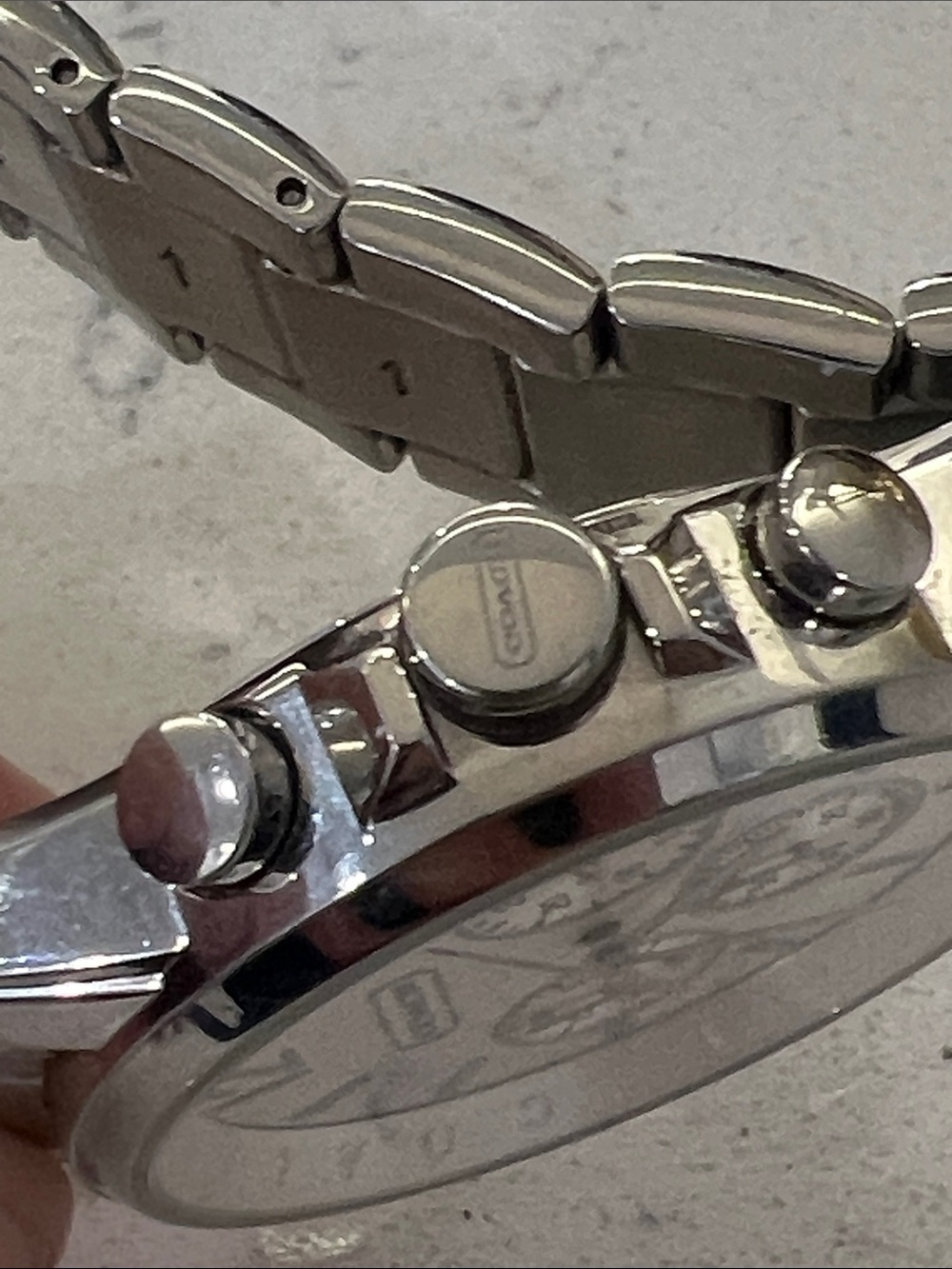 Coach Silver-Tone Chronograph Bracelet Watch - Picture 6 of 10